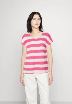 Vero Moda Vmwide Stripe - T-Shirt Print - Snow White/Pink Yarrow