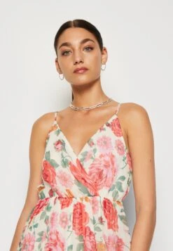 Vero Moda Vmwonda Wrap Dress - Maxi-Jurk - Wood Ash/Ibi Red -Vero Moda Winkel 153e221fabf84047ae90ba431915bd8d