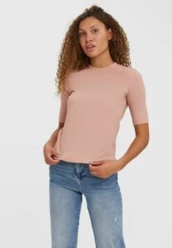 Vero Moda High Neck - T-Shirt Print - Misty Rose