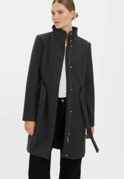 Vero Moda Vmclassbessy - Halflange Jas - Dark Grey Melange