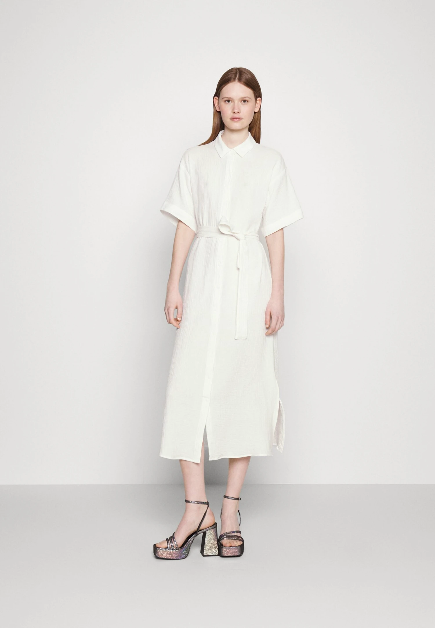 Vero Moda Vmnatali Nia 2/4 CalfWvn - Blousejurk - Snow White 3 Vero Moda Vmnatali Nia 2/4 CalfWvn - Blousejurk - Snow White