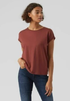 Vero Moda Vmava Plain Ss Gajrs Noos - T-Shirt Basic - Sable
