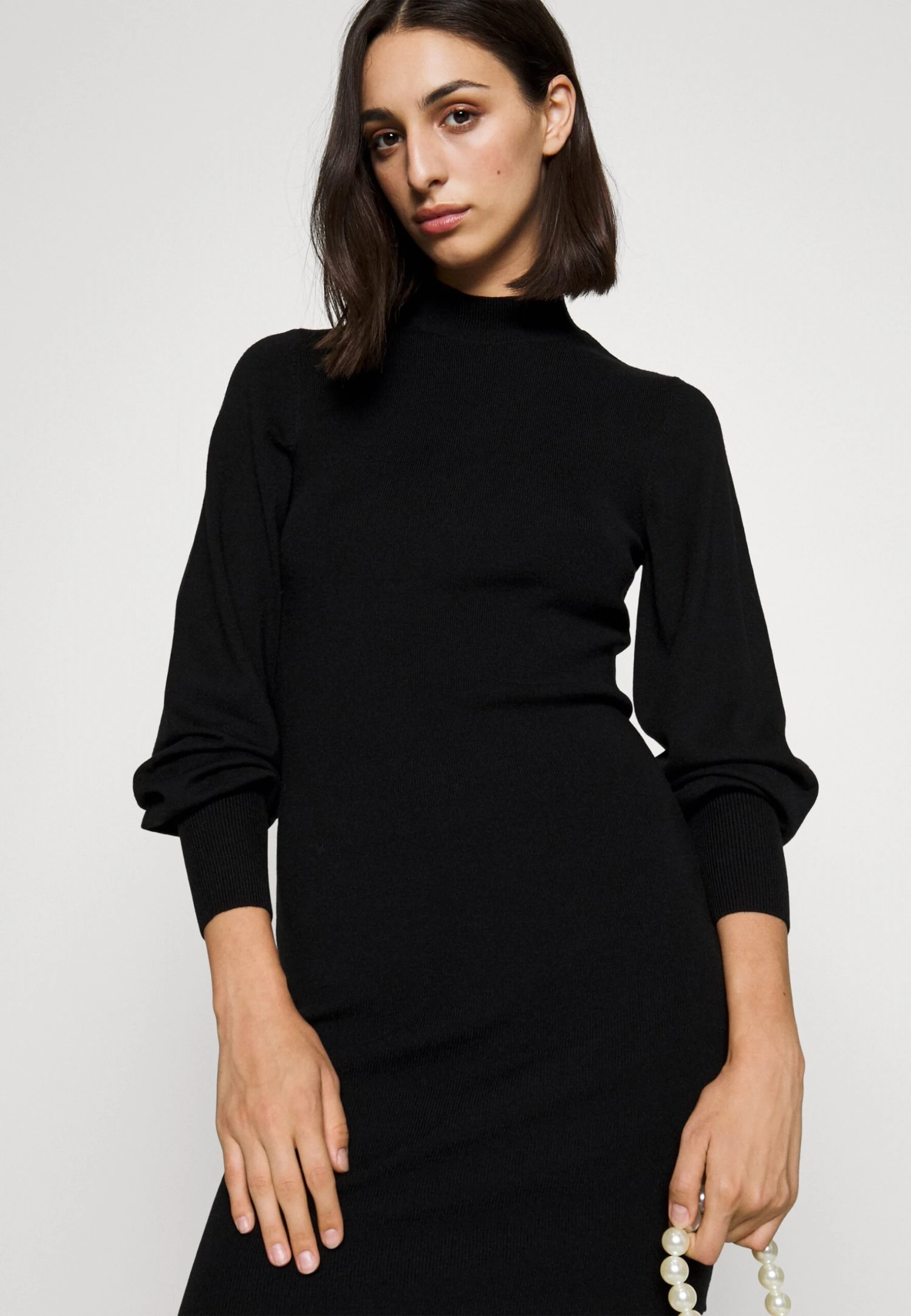 Vero Moda Tall Vmhollykarispuff Highneck Dress - Gebreide Jurk - Black 7 Vero Moda Tall Vmhollykarispuff Highneck Dress - Gebreide Jurk - Black - Afbeelding 5