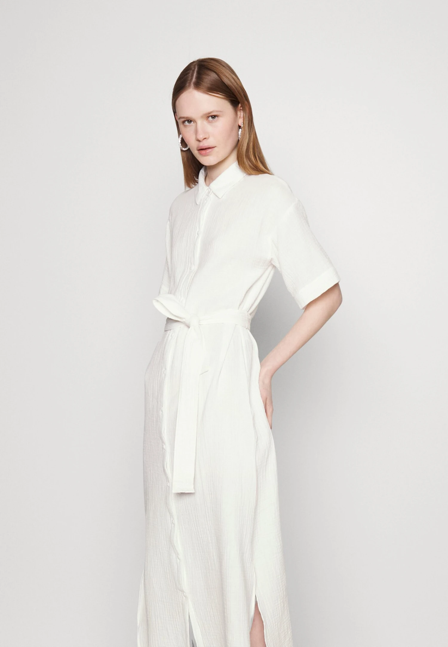 Vero Moda Vmnatali Nia 2/4 CalfWvn - Blousejurk - Snow White 6 Vero Moda Vmnatali Nia 2/4 CalfWvn - Blousejurk - Snow White - Afbeelding 4