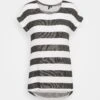 Vero Moda Tall Vmwide Stripe - T-Shirt Print - Snow White/Black