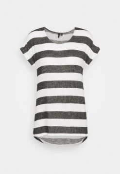 Vero Moda Tall Vmwide Stripe - T-Shirt Print - Snow White/Black