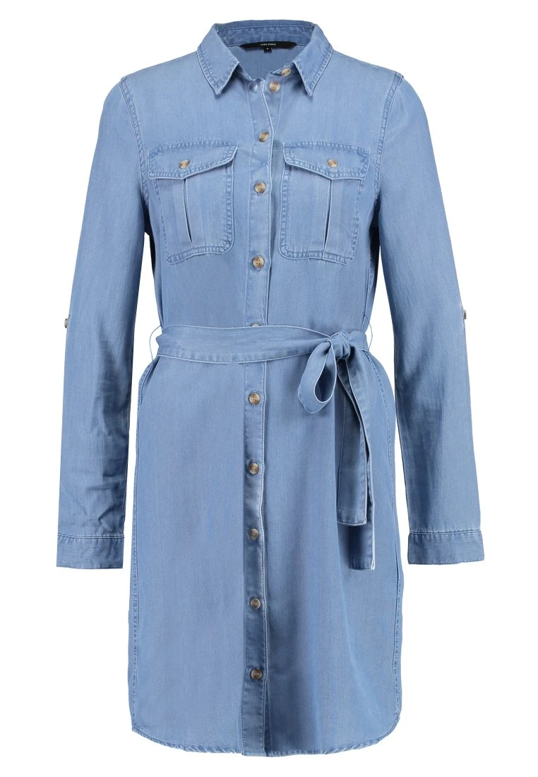 Vero Moda Vmmia Ls Regular Shirt Dress Ga - Spijkerjurk - Light Blue Denim 8 Vero Moda Vmmia Ls Regular Shirt Dress Ga - Spijkerjurk - Light Blue Denim - Afbeelding 6