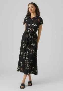 Vero Moda Vmnewhallie Long Tie Dress - Blousejurk - Black