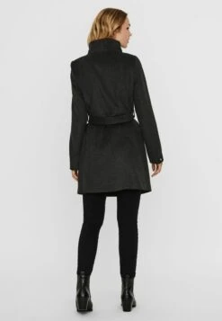 Vero Moda Vmtwodope Belt Jacket - Halflange Jas - Dark Grey Melange -Vero Moda Winkel 29bfaee6ea6340a8bad51790cd9b88e7