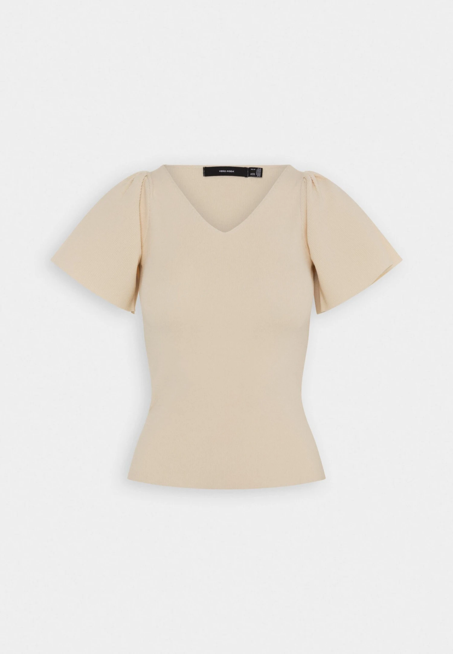 Vero Moda Vmginny V Neck - T-Shirt Basic - Eggnog 6 Vero Moda Vmginny V Neck - T-Shirt Basic - Eggnog - Afbeelding 4