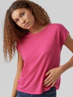 Vero Moda Vmava Plain Ss Gajrs Noos - T-Shirt Basic - Pink Yarrow -Vero Moda Winkel 311cd6ce106e43f290b28e63a89fbee3