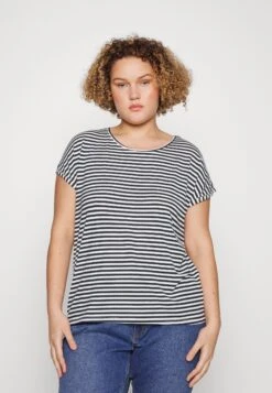 Vero Moda Curve Vmaya Plain Curve - T-Shirt Print - Black/Pristine