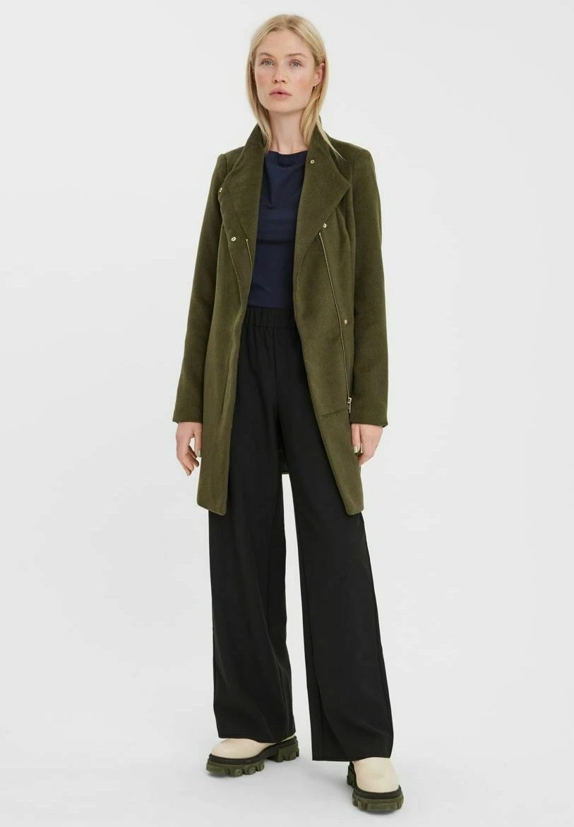 Vero Moda Vmtwodope Belt Jacket - Halflange Jas - Ivy Green 4 Vero Moda Vmtwodope Belt Jacket - Halflange Jas - Ivy Green - Afbeelding 2
