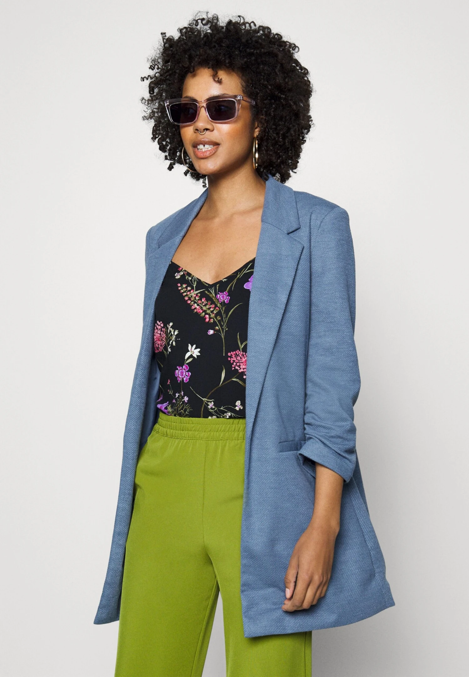 Vero Moda Vmrica Long Blazer - Halflange Jas - China Blue 6 Vero Moda Vmrica Long Blazer - Halflange Jas - China Blue - Afbeelding 4