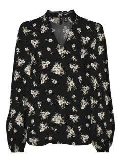 Vero Moda Vmeasy Volume - Longsleeve - Black/Sandy