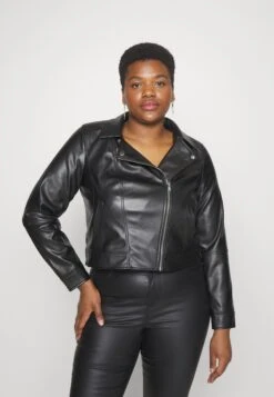 Vero Moda Curve Vmcbella Annabel Short Plus Size - Imitatieleren Jas - Black