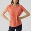 Vero Moda Vmava Plain Ss Gajrs Noos - T-Shirt Basic - Georgia Peach