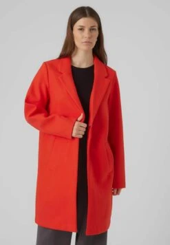 Vero Moda PopNoos - Halflange Jas - Tomato