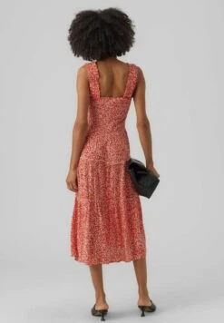 Vero Moda Menny Sl Smock Calf Wvn Ga - Jurk - Spicy Orange -Vero Moda Winkel 6d100739f8e841389877d8f49d2c2a82