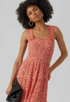 Vero Moda Menny Sl Smock Calf Wvn Ga - Jurk - Spicy Orange -Vero Moda Winkel 6d60e72e8aef4db6b5d289928fbb5b40
