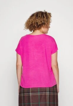 Vero Moda Curve Vmaya Ss V-Neck Vma Noos Curve - T-Shirt Basic - Pink Yarrow -Vero Moda Winkel 6e47ca1c35f24421ae7c1ec67db06580