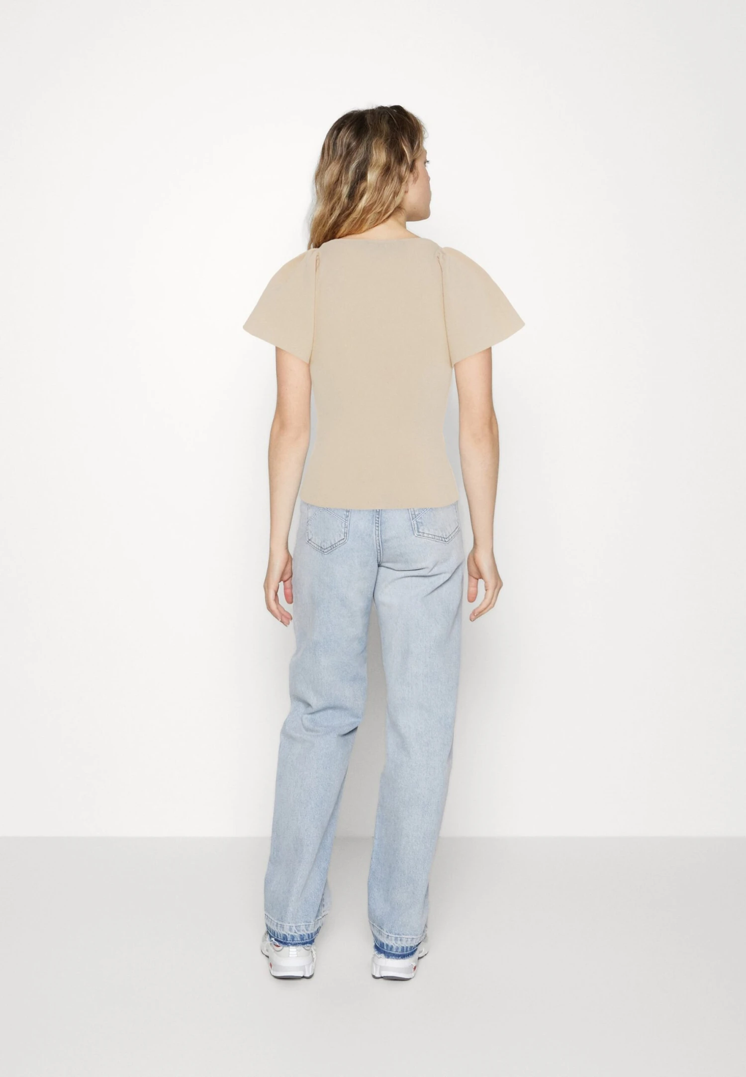 Vero Moda Vmginny V Neck - T-Shirt Basic - Eggnog 5 Vero Moda Vmginny V Neck - T-Shirt Basic - Eggnog - Afbeelding 3