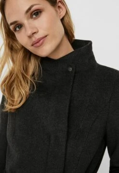 Vero Moda Vmtwodope Belt Jacket - Halflange Jas - Dark Grey Melange -Vero Moda Winkel 724de17c61dd442a82ba7efc1772209b