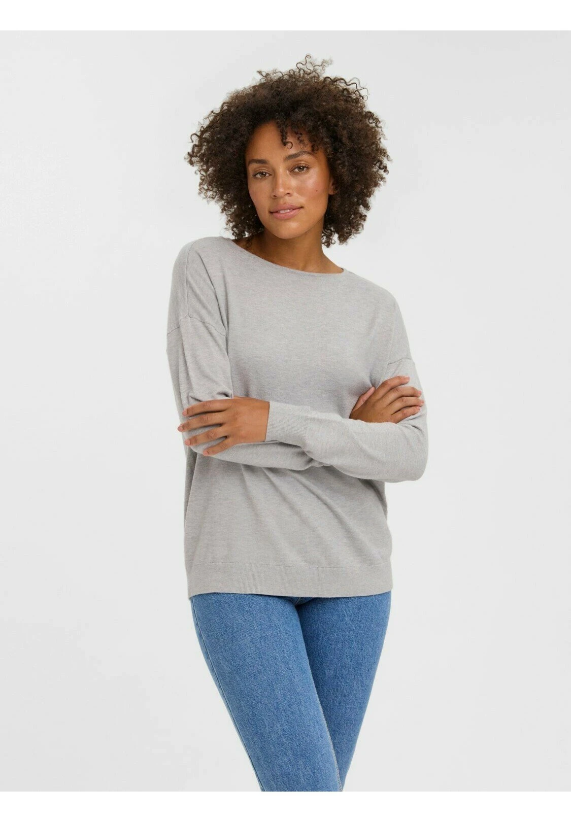 Vero Moda Sweater - Light Grey Melange 2 Vero Moda Sweater - Light Grey Melange