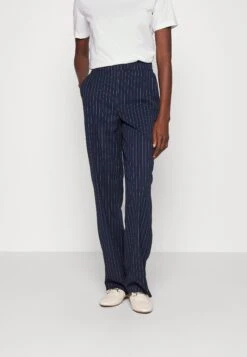 Vero Moda Tall Vmcookielis Wide Pinstripe Pant- Broek - Navy Blazer/Birch
