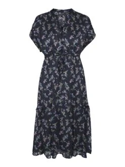 Vero Moda Vmsmilla V Neck Calf Dress - Blousejurk - Night Sky/Vega -Vero Moda Winkel 857ad11924344eb883b122f4ccda48e9