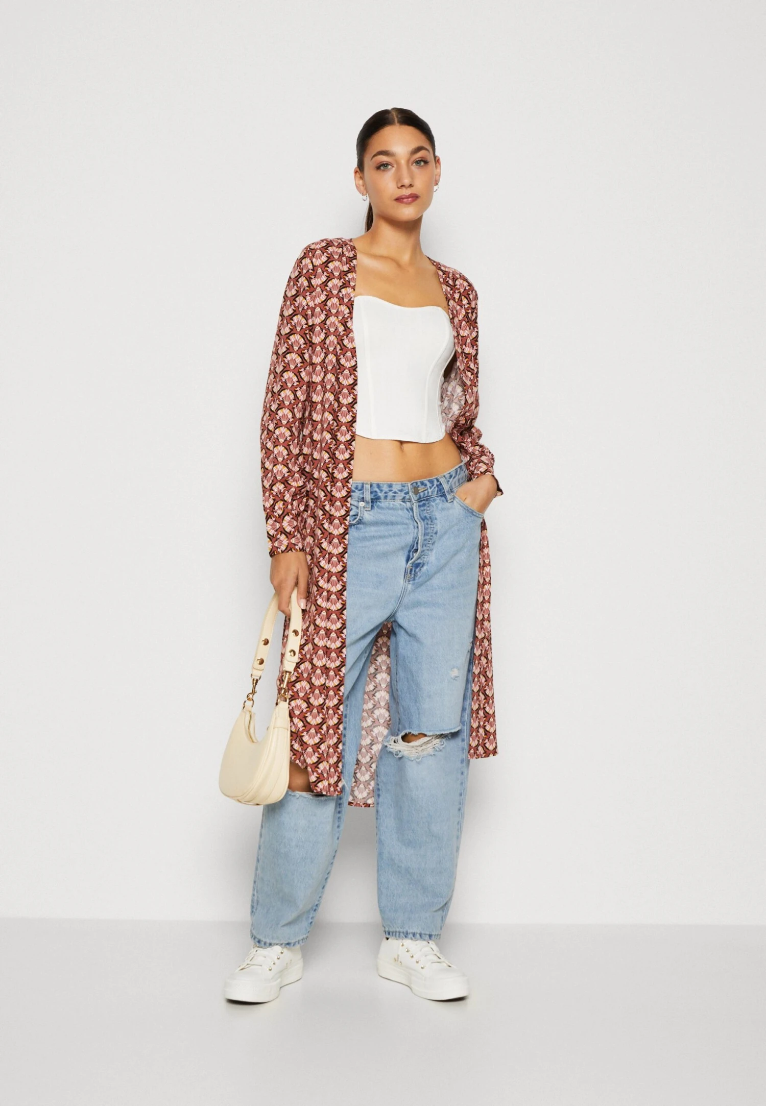 Vero Moda Vmeasy Long Kimono - Lichte Jas - Mahogony 4 Vero Moda Vmeasy Long Kimono - Lichte Jas - Mahogony - Afbeelding 2