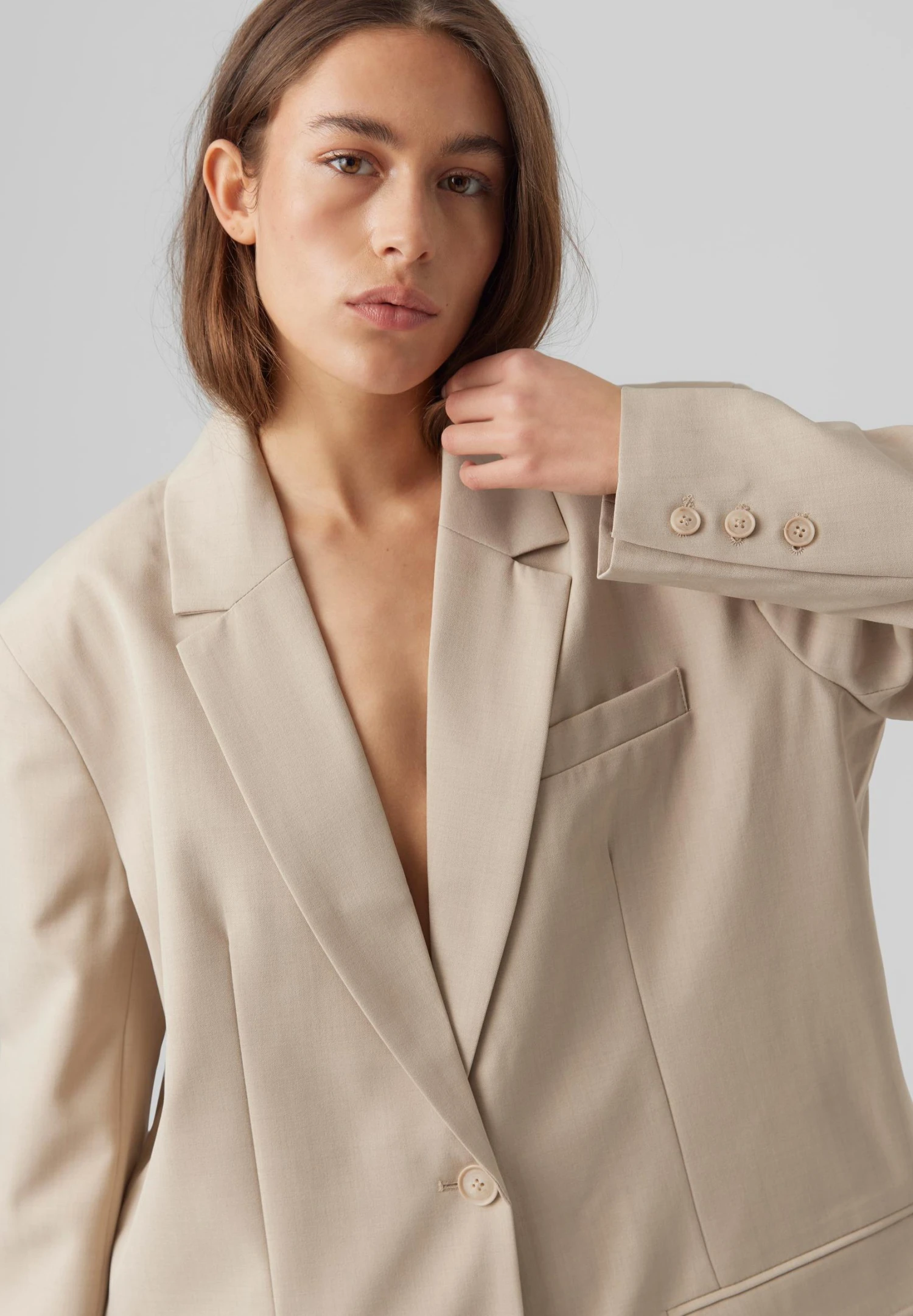 Vero Moda Vmmathilde- Halflange Jas - Semolina 6 Vero Moda Vmmathilde- Halflange Jas - Semolina - Afbeelding 4