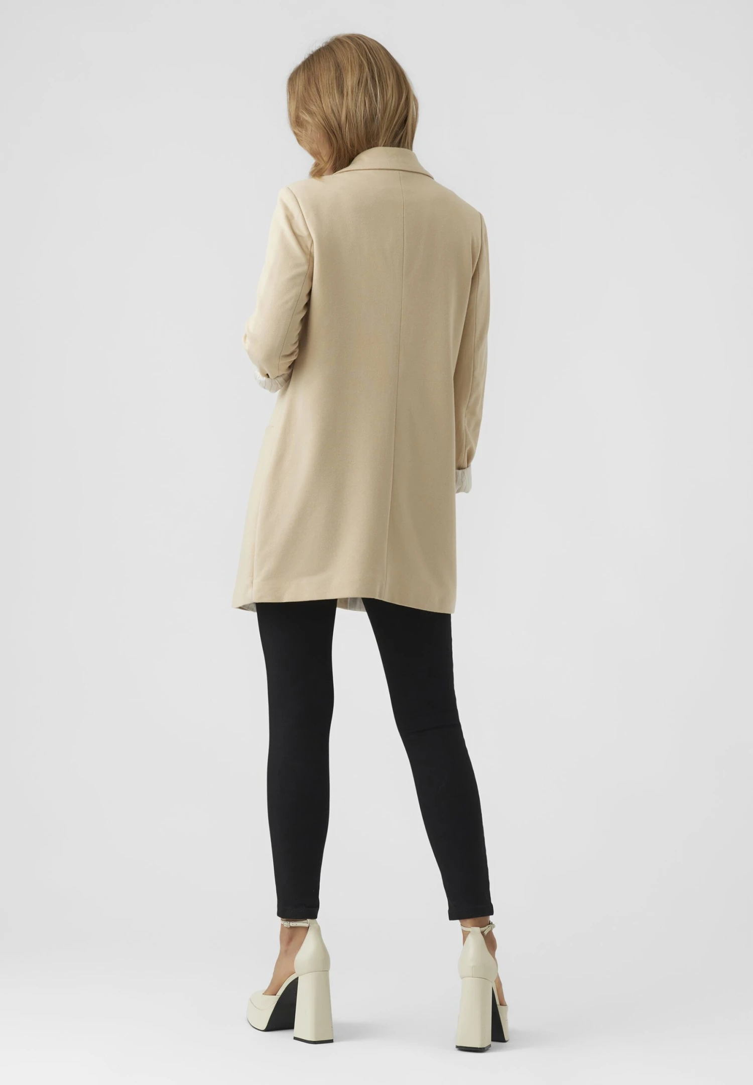 Vero Moda Langer - Halflange Jas - Warm Sand 4 Vero Moda Langer - Halflange Jas - Warm Sand - Afbeelding 2