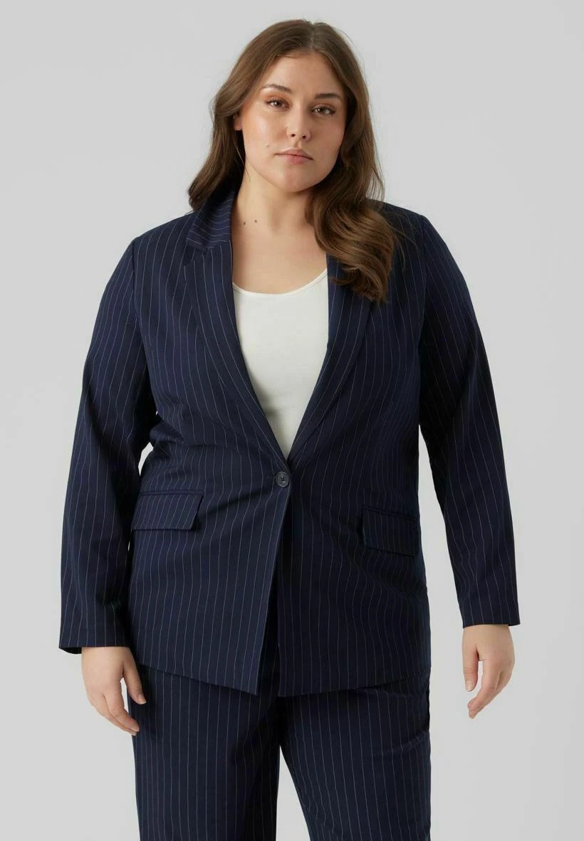 Vero Moda Curve Halflange Jas - Navy Blazer 3 Vero Moda Curve Halflange Jas - Navy Blazer