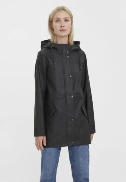 Vero Moda Petite Vmmalou Coated Jacket - Regenjas - Black
