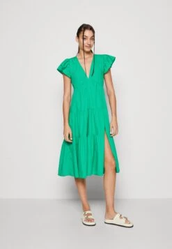 Vero Moda Vmjarlotte Calf Slit Dress- Jurk - Bright Green
