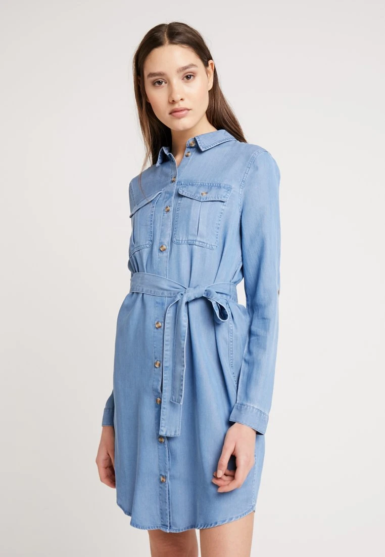 Vero Moda Vmmia Ls Regular Shirt Dress Ga - Spijkerjurk - Light Blue Denim 3 Vero Moda Vmmia Ls Regular Shirt Dress Ga - Spijkerjurk - Light Blue Denim
