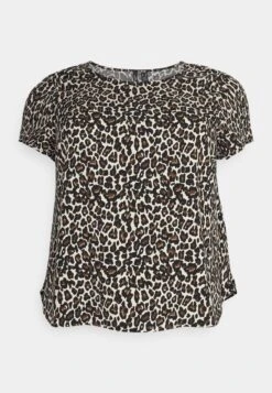 Vero Moda Curve Vmceasy- T-Shirt Basic - Oatmeal/Linea Leo -Vero Moda Winkel 932b8e9cf86a4aedaf8525da6efe0b2c
