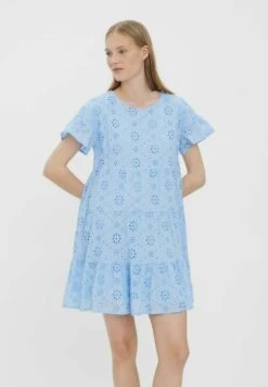 Vero Moda Mit Kurzen Ärmeln Broderie Anglaise - Jurk - Blue Bell