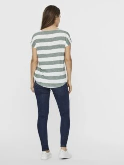 Vero Moda Vmwide Stripe S/L Ga Noos - T-Shirt Print - Laurel Wreath/Snow White -Vero Moda Winkel 988a8eb9a24b491cb8118d165ab792fe