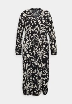 Vero Moda Curve Vmeasy Long V Neck Shirt Dress - Blousejurk - Black/Cila -Vero Moda Winkel 994208ef887340ecb9720f54188dcee7