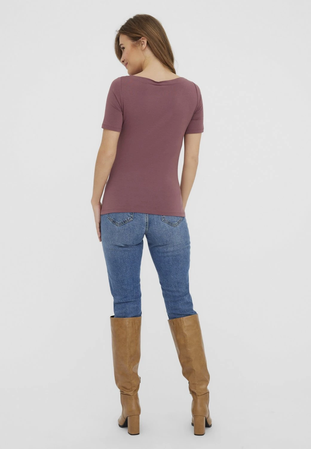 Vero Moda Vmpanda - T-Shirt Basic - Rose Brown 5 Vero Moda Vmpanda - T-Shirt Basic - Rose Brown - Afbeelding 3