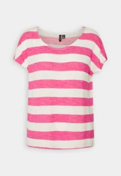 Vero Moda Vmwide Stripe - T-Shirt Print - Snow White/Pink Yarrow -Vero Moda Winkel 9adb9024baaa4903b00222f81d10a97d