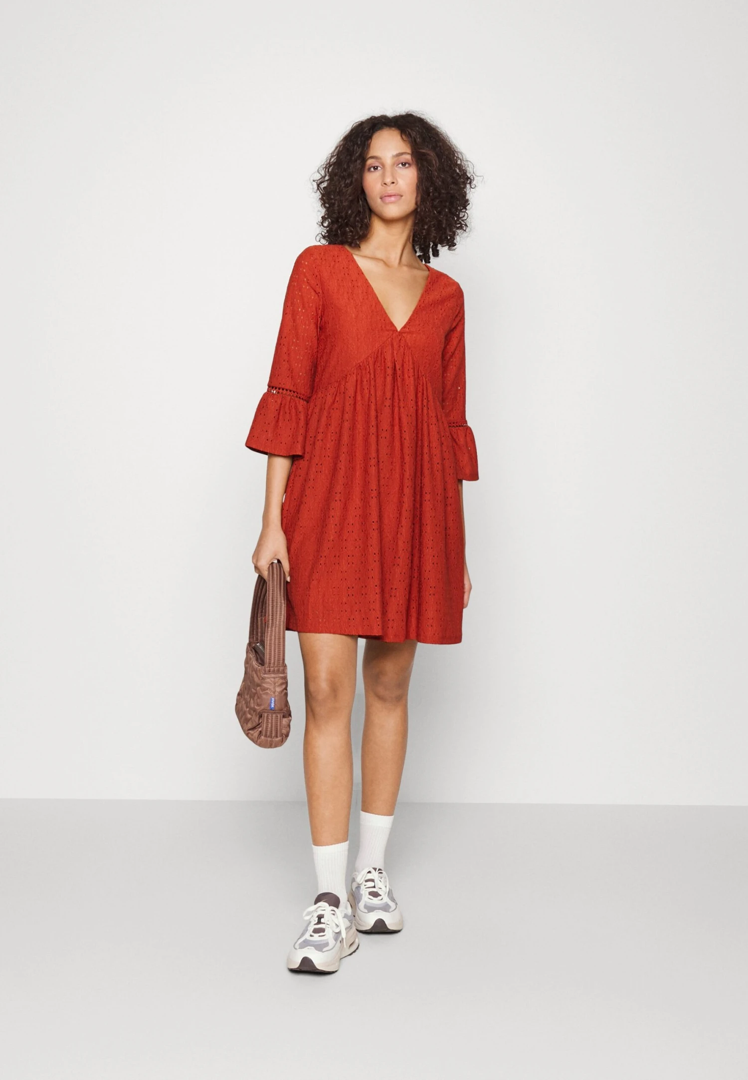 Vero Moda Tall Vmmarcy Short Dress- Jurk - Barn Red 4 Vero Moda Tall Vmmarcy Short Dress- Jurk - Barn Red - Afbeelding 2