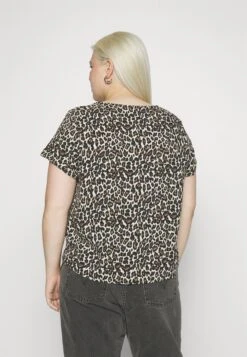 Vero Moda Curve Vmceasy- T-Shirt Basic - Oatmeal/Linea Leo -Vero Moda Winkel 9d2f4f10600f459a9aaf34c59e57a575