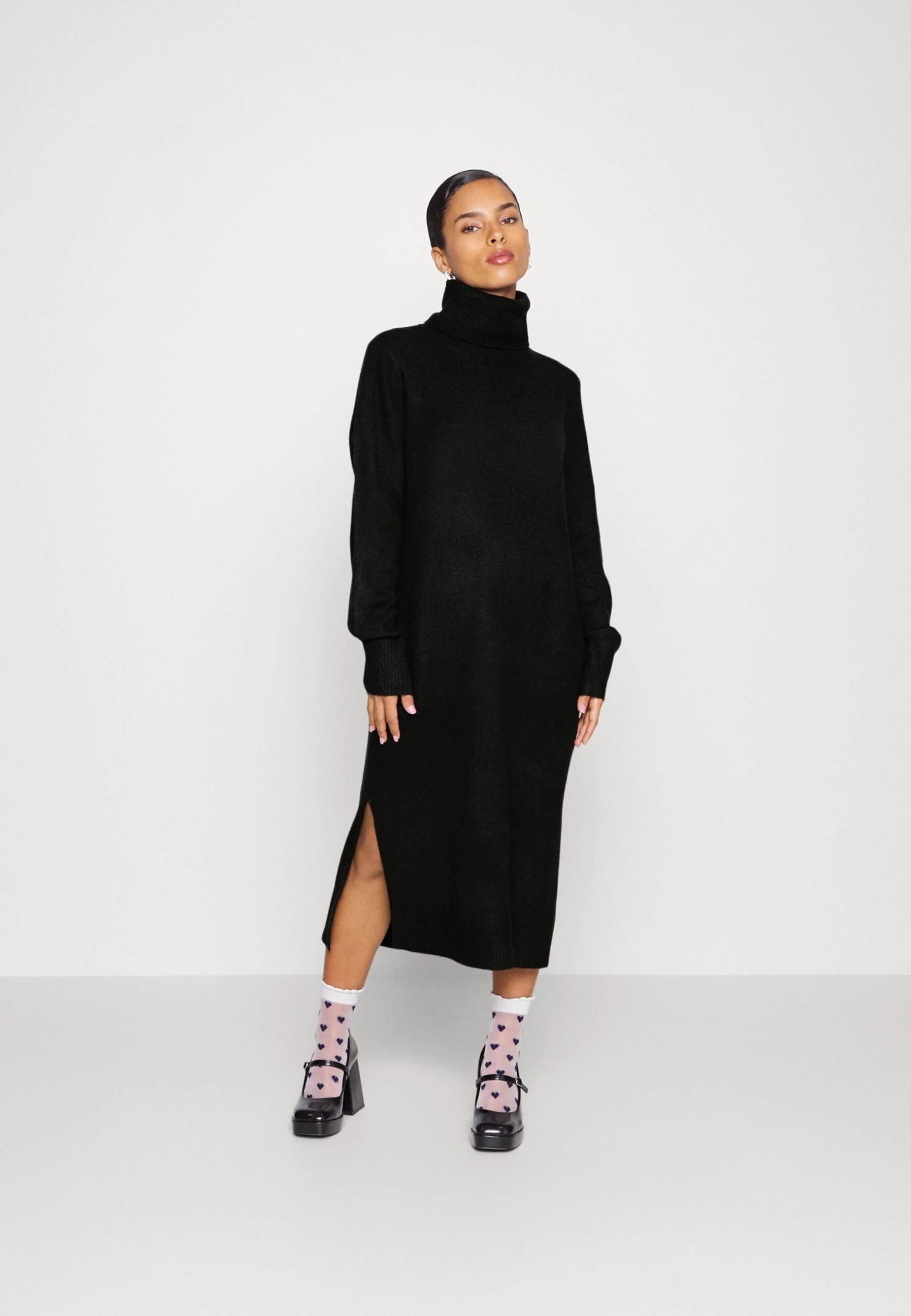 Vero Moda Petite Vmnewwind Highneck Dress - Gebreide Jurk - Black 3 Vero Moda Petite Vmnewwind Highneck Dress - Gebreide Jurk - Black