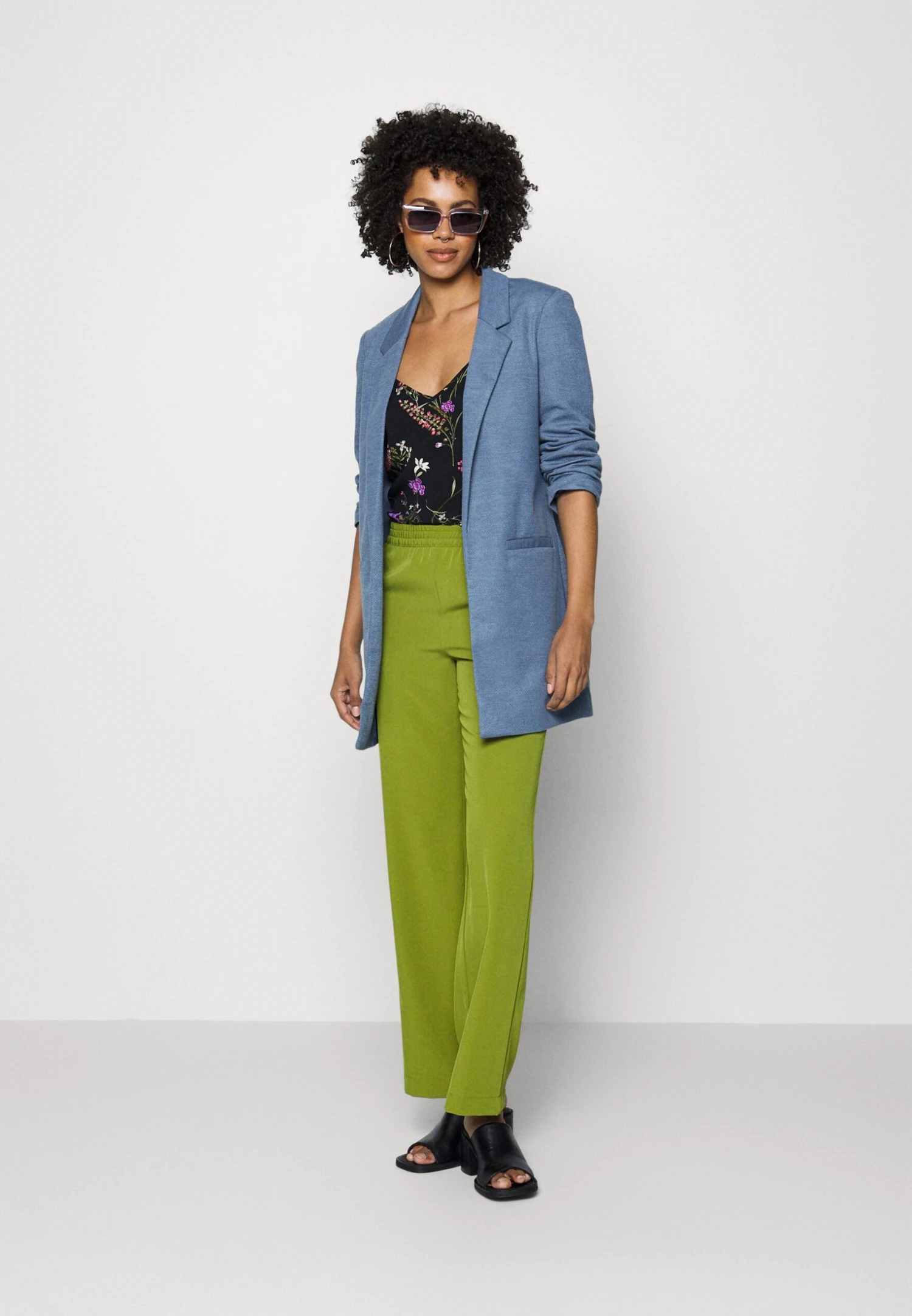 Vero Moda Vmrica Long Blazer - Halflange Jas - China Blue 4 Vero Moda Vmrica Long Blazer - Halflange Jas - China Blue - Afbeelding 2