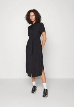Vero Moda Tall Vmqueeny Calf Shirt Dress - Blousejurk - Black