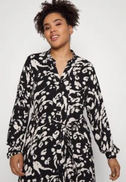 Vero Moda Curve Vmeasy Long V Neck Shirt Dress - Blousejurk - Black/Cila -Vero Moda Winkel a23841eed010473ba737515e84361119