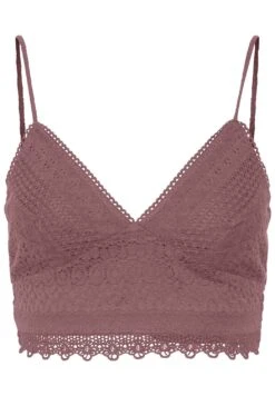 Vero Moda Vmhoney Lace V-Neck Cropped Top- Top - Rose Brown -Vero Moda Winkel a275752555754b04b1835cc59940acf7